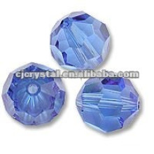 Blaue runde Kristallglasperlen